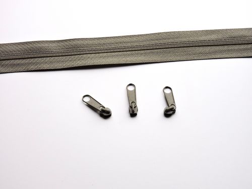 Endlosreißverschluss 1m schlamm (inkl. 3 Zipper)