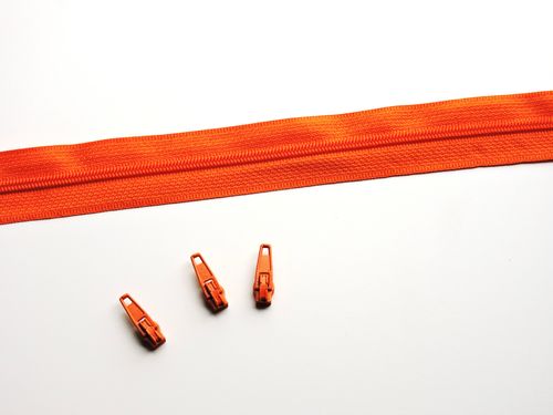 Endlosreißverschluss 1m orange (inkl. 3 Zipper)