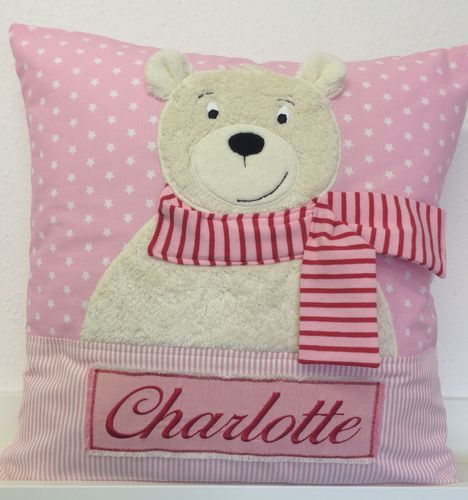 Kissen Eisbär Charlotte rosa